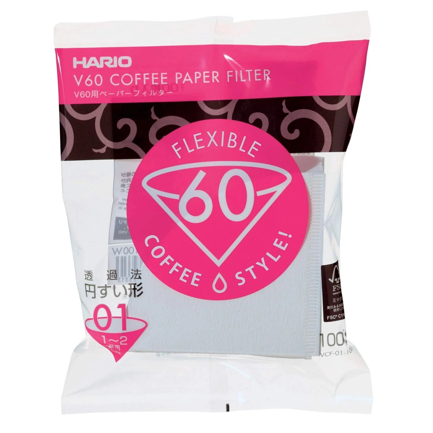 HARIO V60-01 Filters (100 Pack)